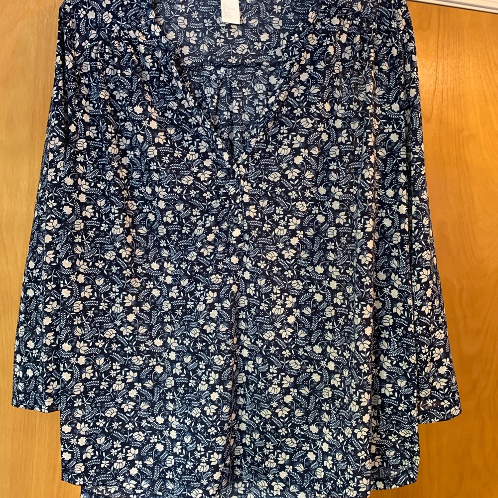 3/4 sleeve h&m floral blouse size large